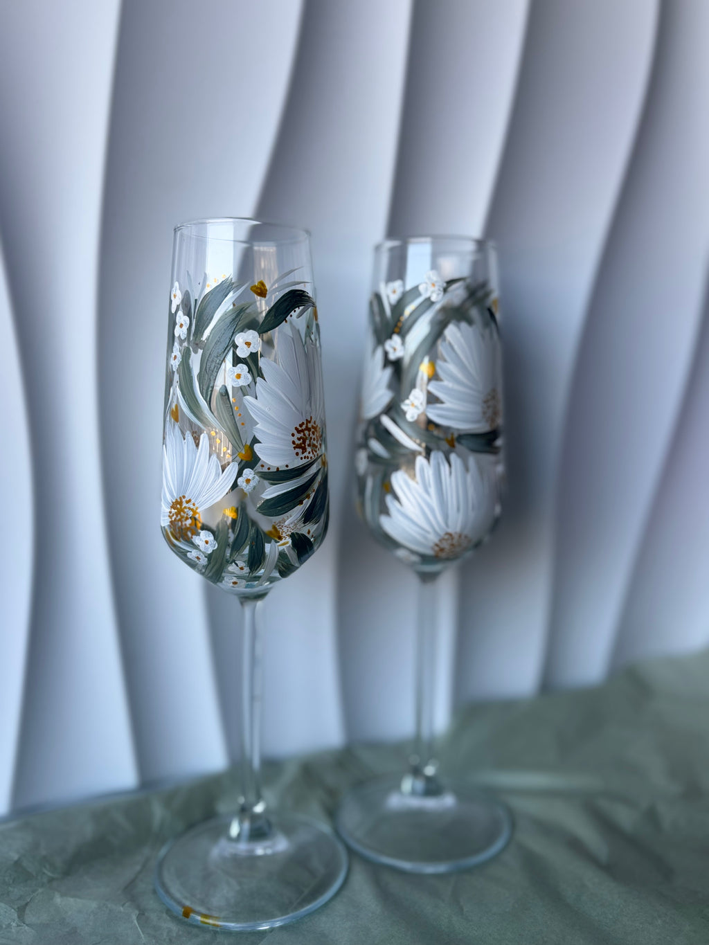 Bespoke Hand Painted Champagne Glasses