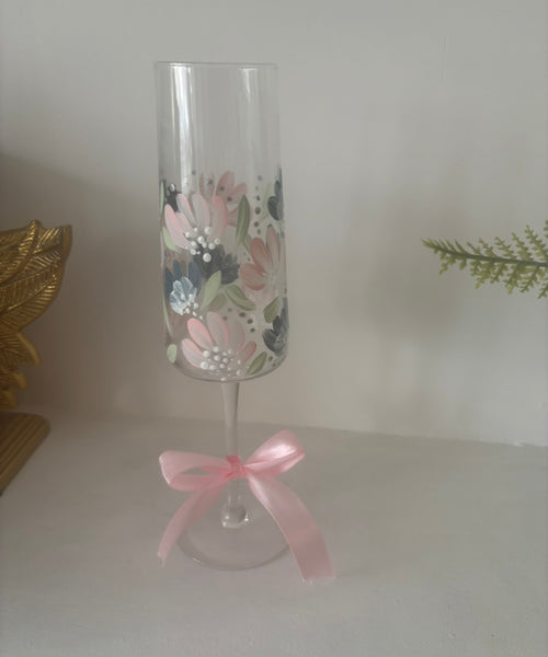 Bespoke Hand Painted Graduation Bottle (painting service only) & Matching Flute