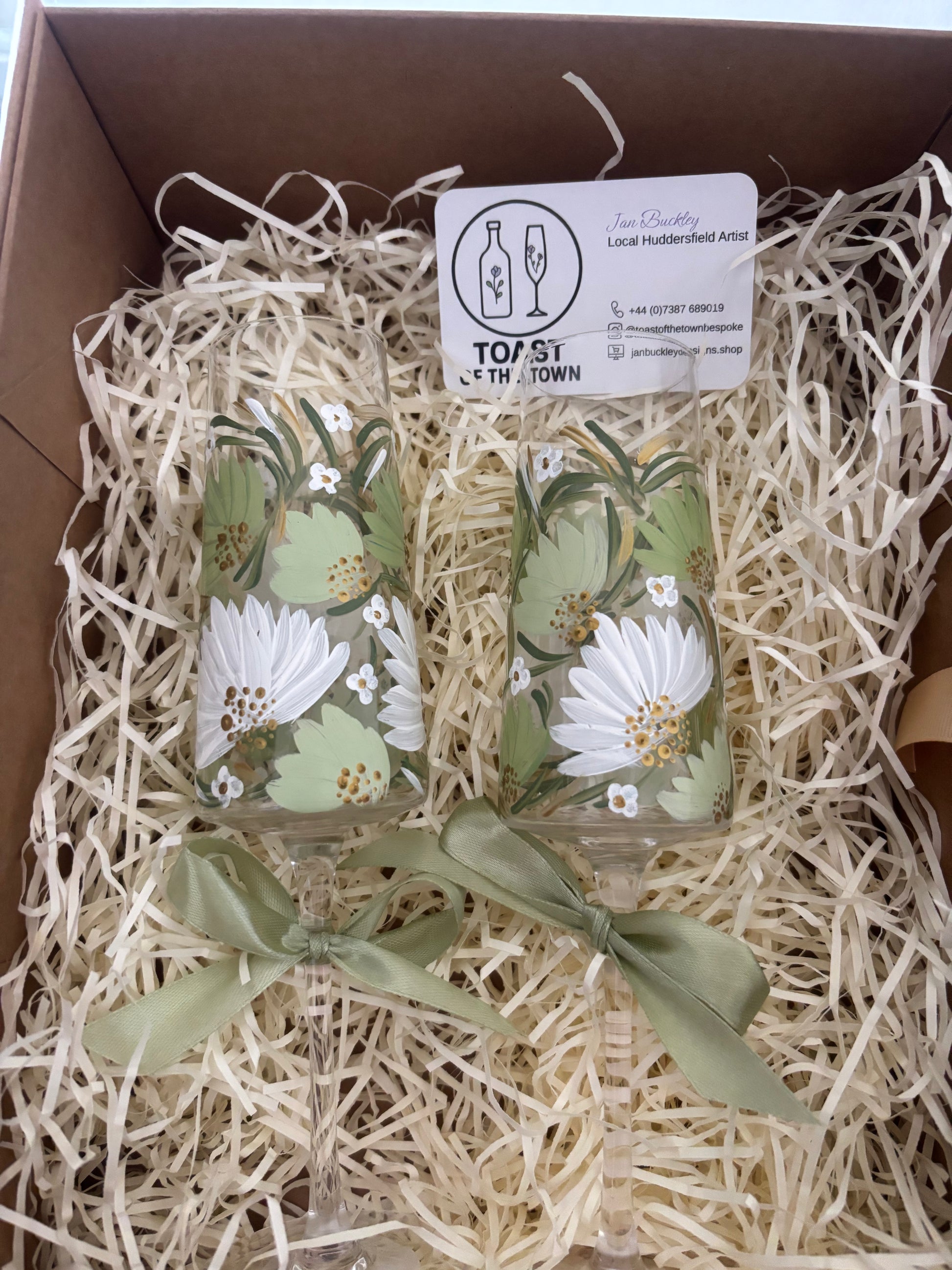 Bespoke Hand Painted Champagne Glasses